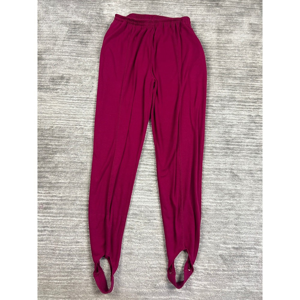 Laura Tyler Stirrup Pants Womens Large Magenta Pink Vintage 80s Pintuck Pleat